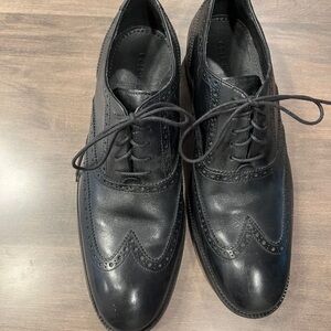 Cole Haan Black Leather Wingtip Oxfords